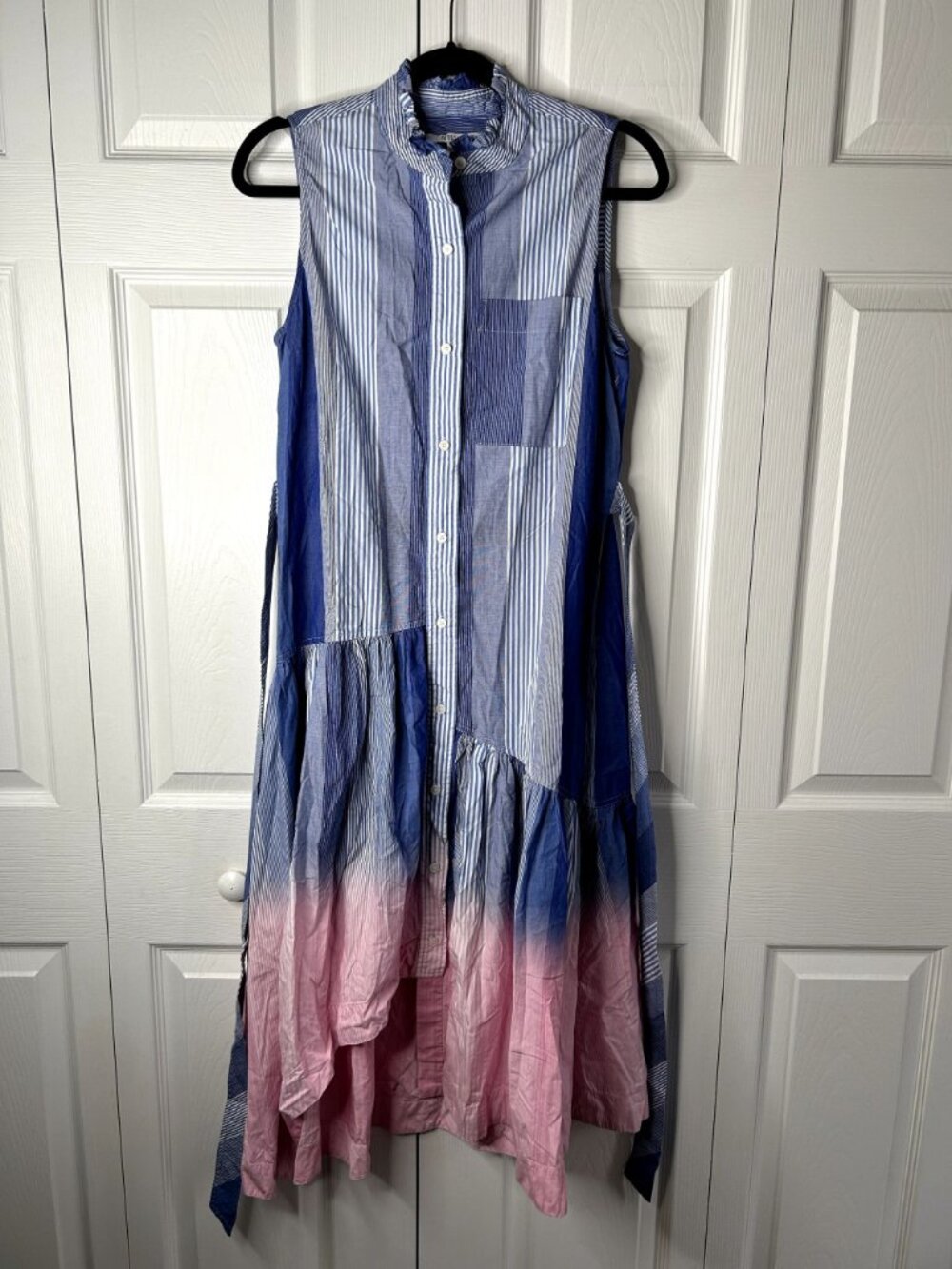 Derek Lam 10 Crosby Nerioa Dip Dye Blue Pink Sleeveless Dress Women's Size 4 - Picture 9 of 9
